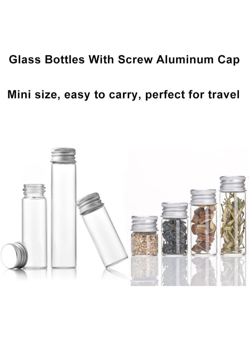 12Pcs 30ml/1oz Empty Clear Glass Bottles With Screw Aluminum Cap Small Glass Vials Mini Tiny Jars Message Sample Bottle for Essential Oil Powders Art Craft Decor Wedding Favors - Image 4